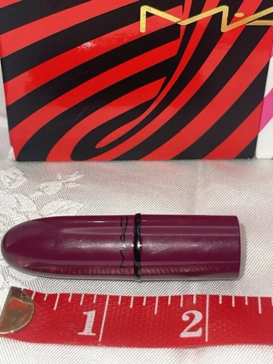 MAC Mini Lipstick Rebel Satin A21 Berry Plum Classic Travel Size New No Box - Picture 9 of 11